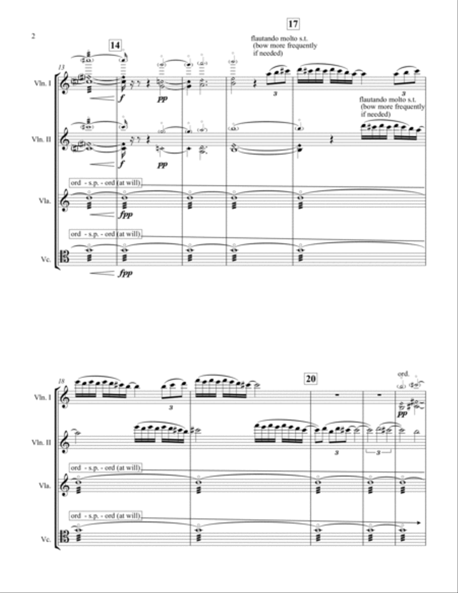 Cathedral of Light (for string quartet) String Quartet scores gallery preview page 5