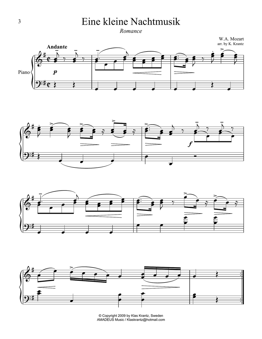 Mozart for easy piano solo - 4 short pieces Piano Method scores gallery preview page 4