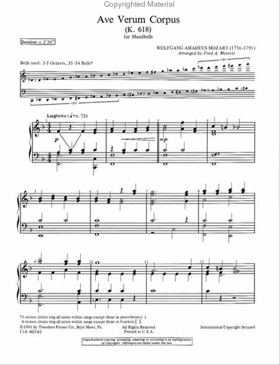Ave Verum Corpus Chamber Music scores gallery preview page 2