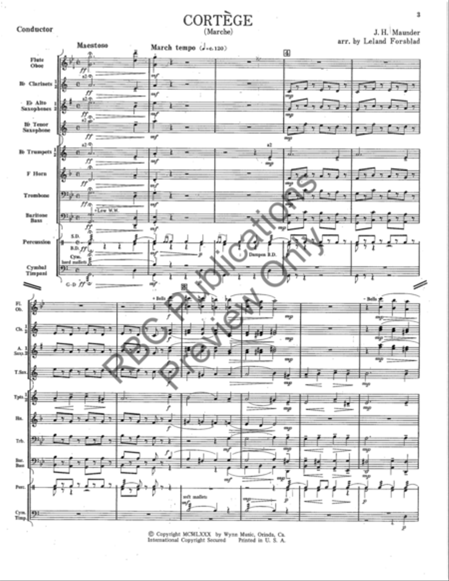 Cortege Marche Concert Band scores gallery preview page 4