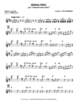 Wedding March (Mendelssohn) from A Midsummer Night's Dream - lead sheet (key of D)