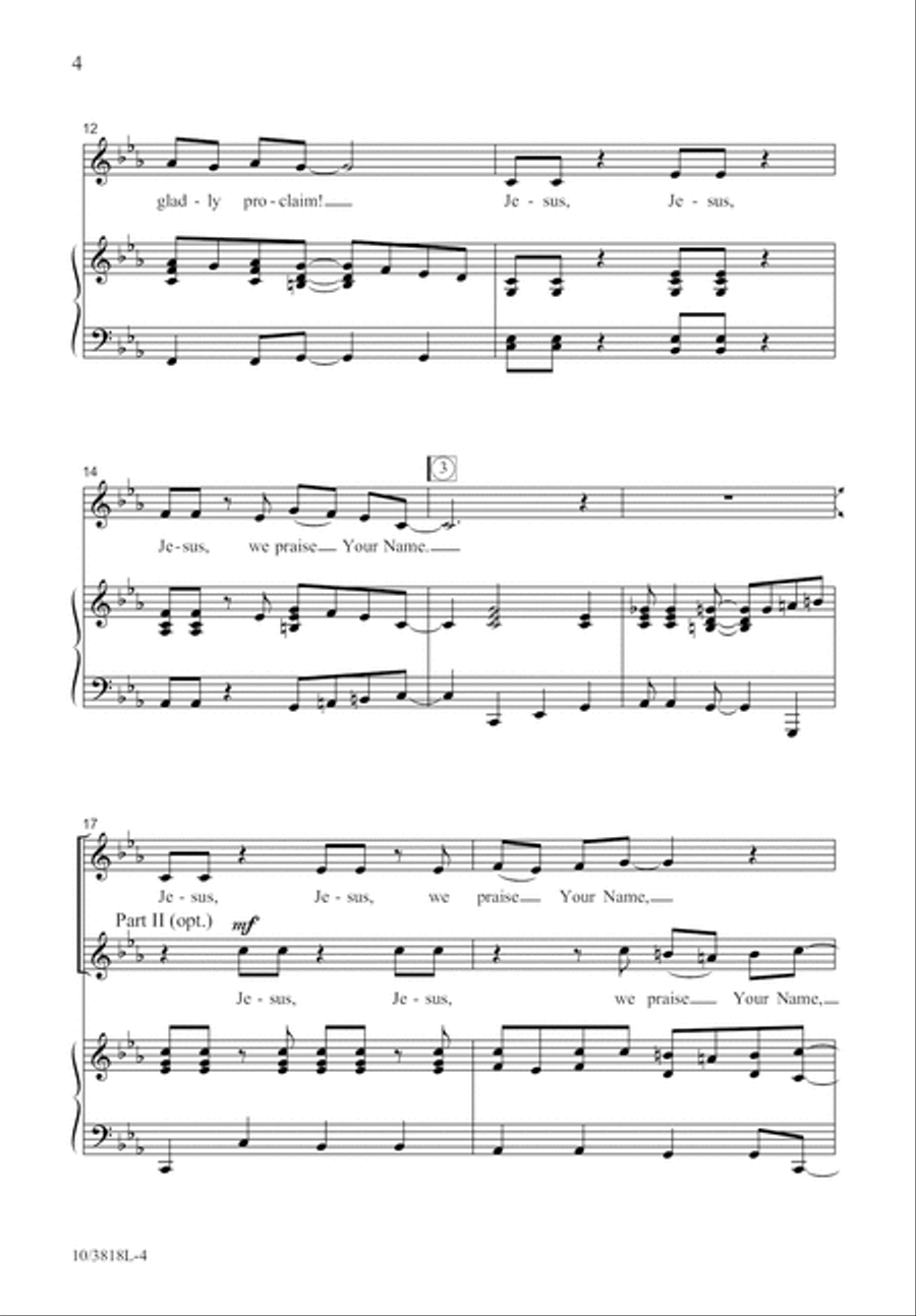 We Praise Your Name Unison Choir scores gallery preview page 4