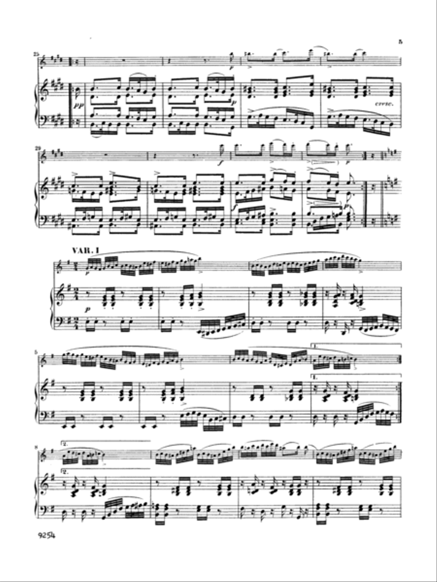 Schubert: Introduction and Variations on a Theme Ihr Bluemlein Alle Flute Solo scores gallery preview page 5