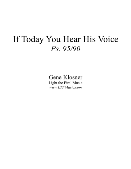 If Today You Hear His Voice (Ps. 95) [Octavo - Complete Package] image number null