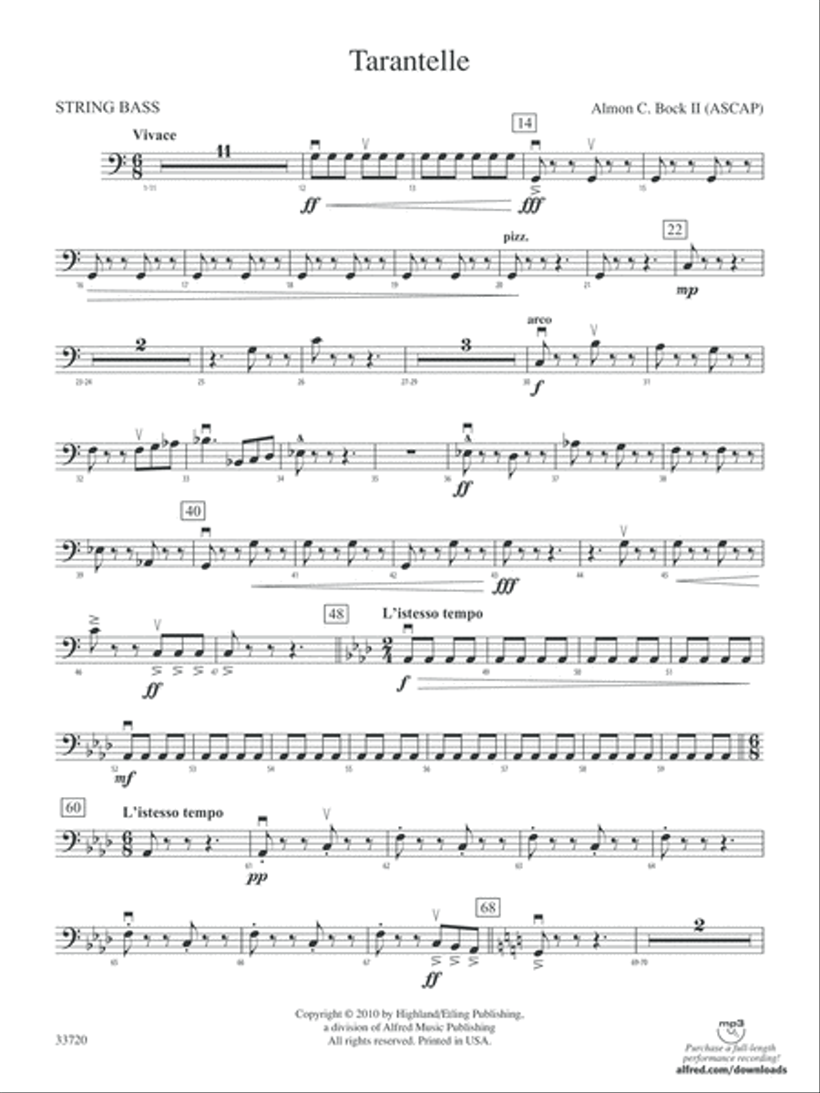 Tarantelle: String Bass String Orchestra scores gallery preview page 1