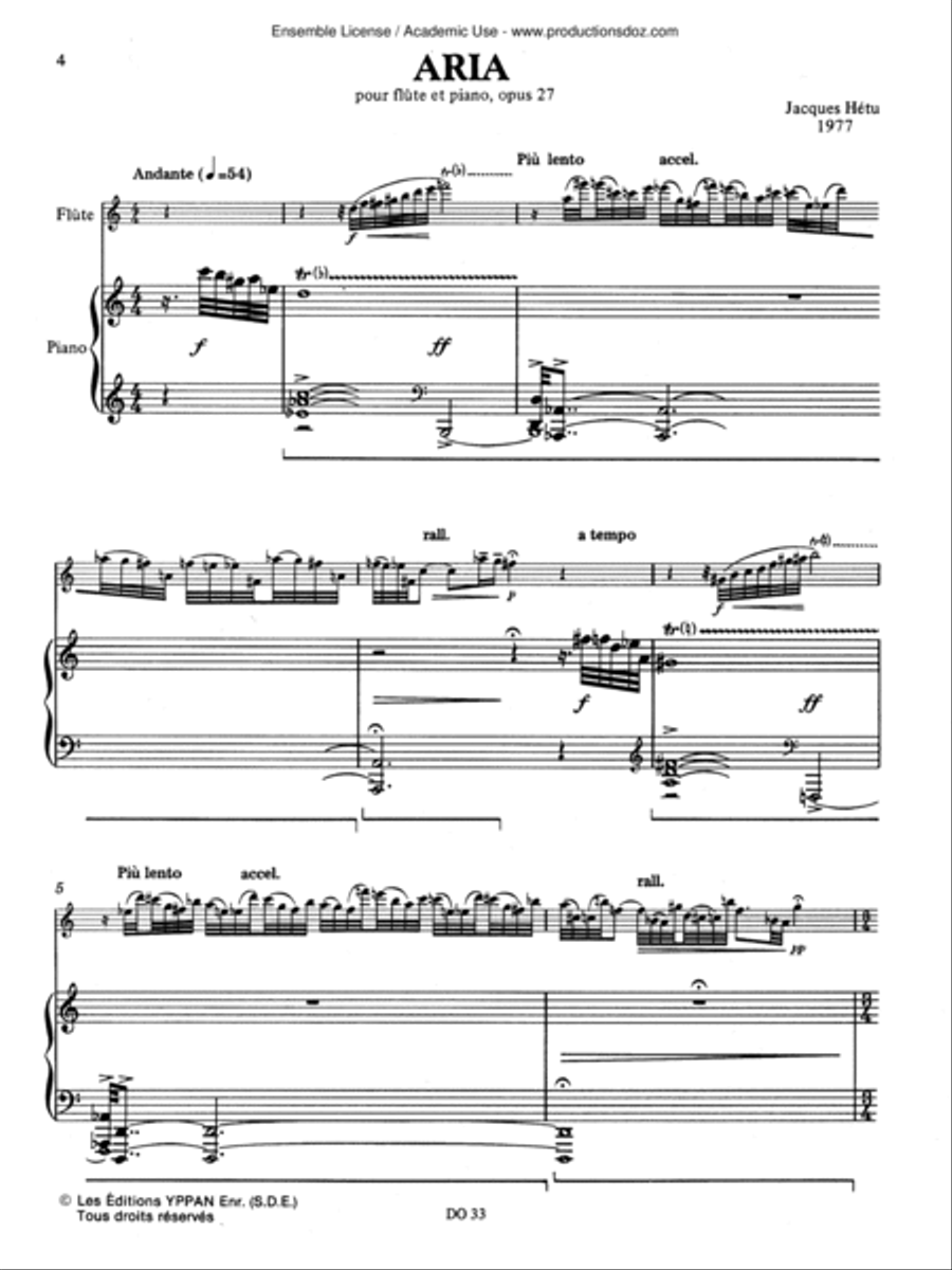 Aria op. 27 Aria op. 27 Flute Solo scores gallery preview page 4