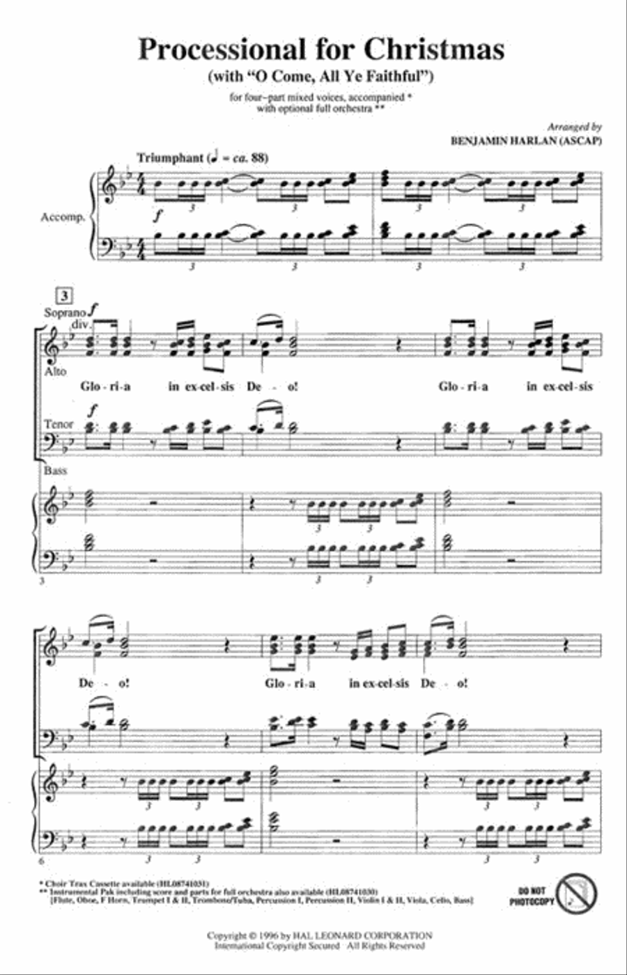Processional for Christmas 4-Part scores gallery preview page 2