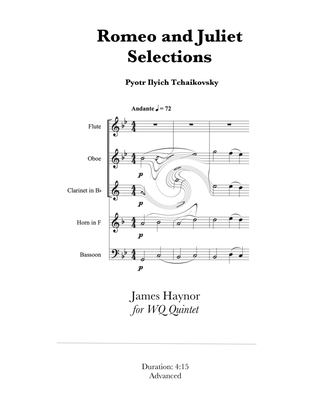 Book cover for Romeo and Juliet - Selections for Woodwind Quintet