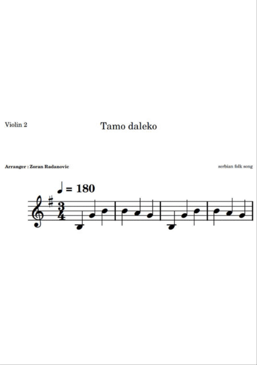 Tamo daleko - for violin duet String Duet scores gallery preview page 3