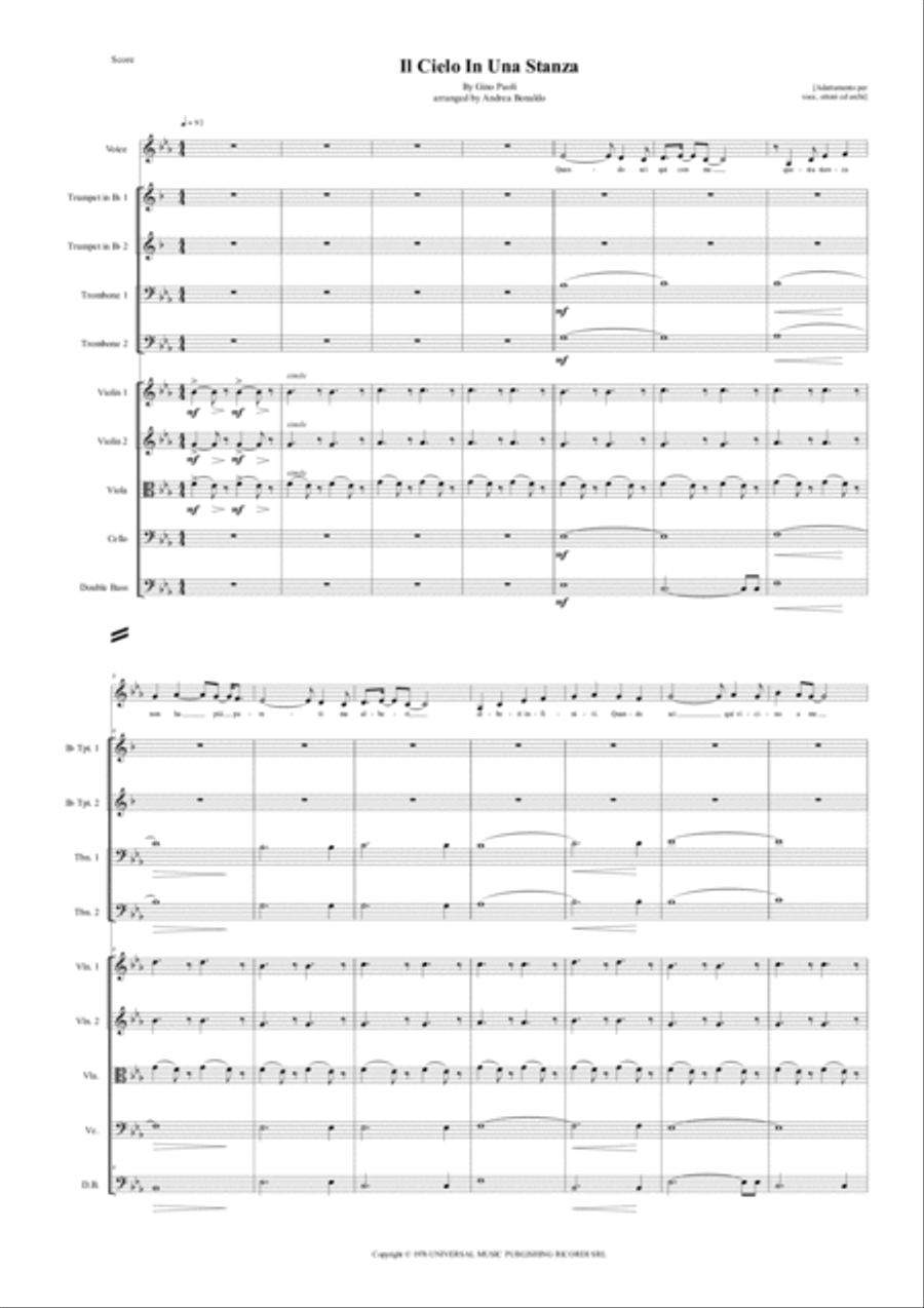 Il Cielo In Una Stanza Large Ensemble scores gallery preview page 2
