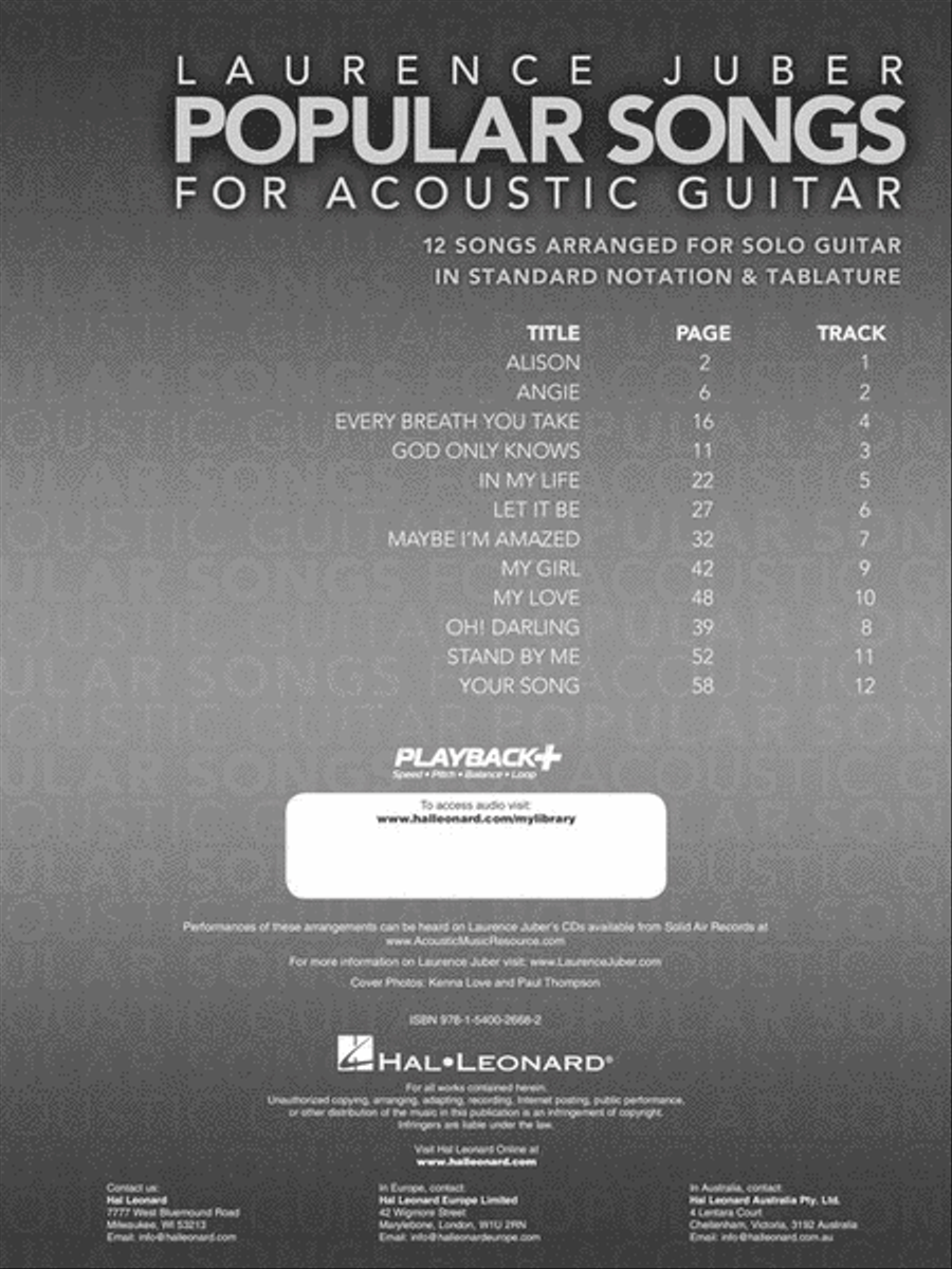 Popular Songs for Acoustic Guitar image number null