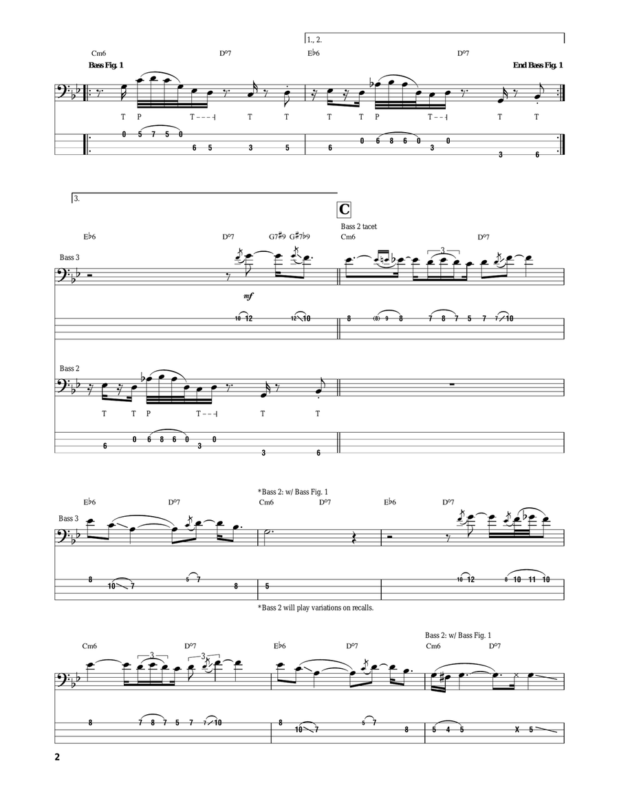 Lonnie's Lament Bass Guitar Tablature scores gallery preview page 2