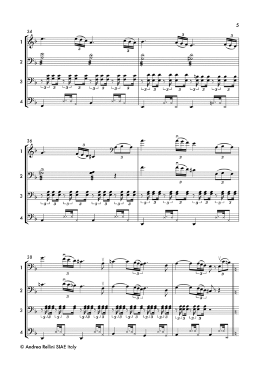 LE ARMI BIANCHE (Cello quartet) Cello scores gallery preview page 6