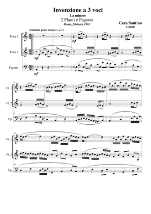 Invenzione a tre voci in lam_2 Flauti e Fagotto