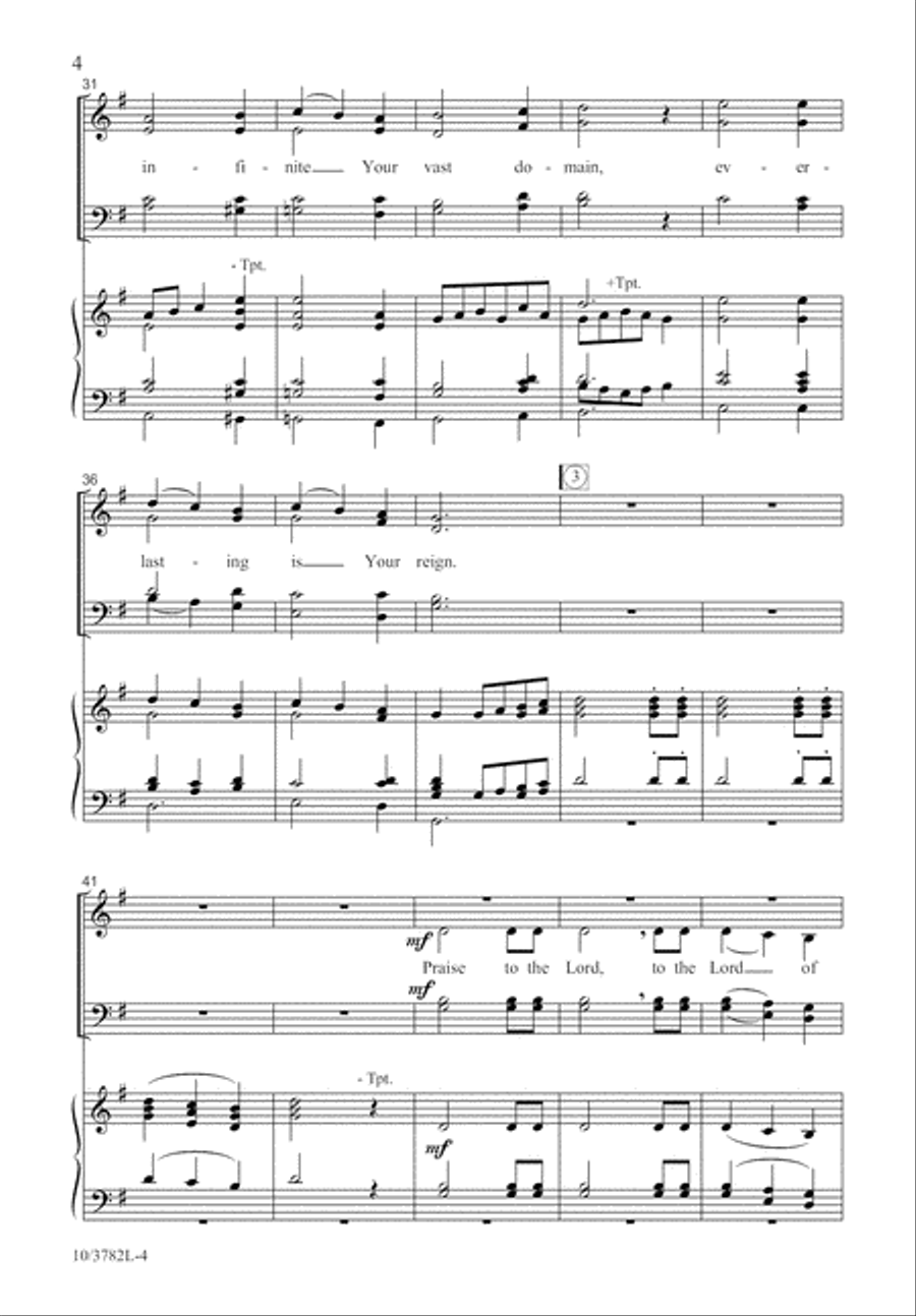 Holy God, We Praise Your Name 4-Part scores gallery preview page 5