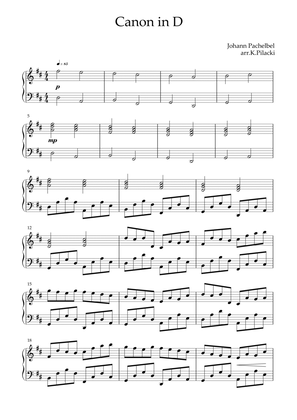 Canon in D - For Piano Solo (variations)
