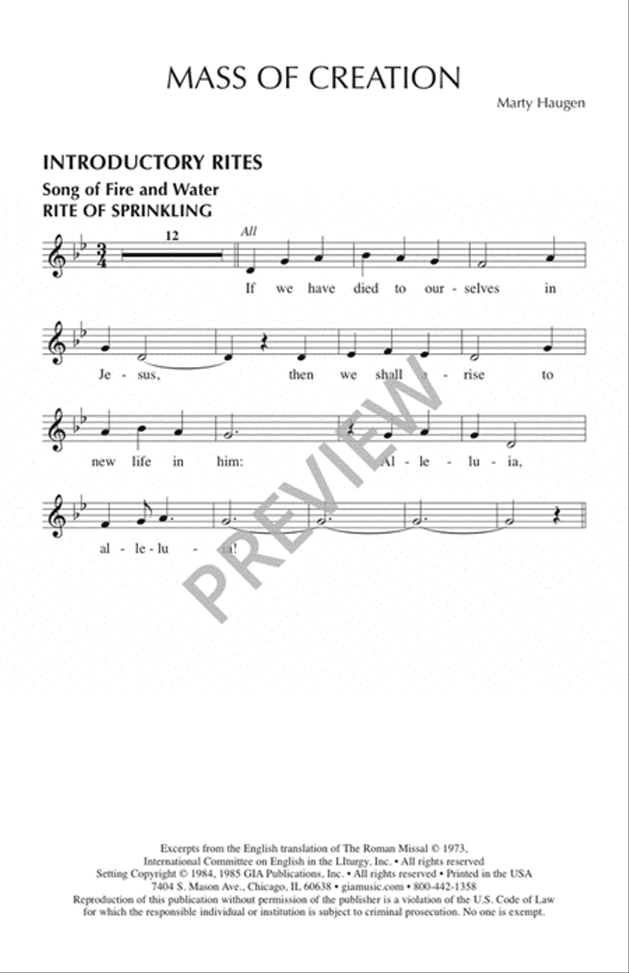 Mass of Creation - Assembly edition Unison Choir scores gallery preview page 2