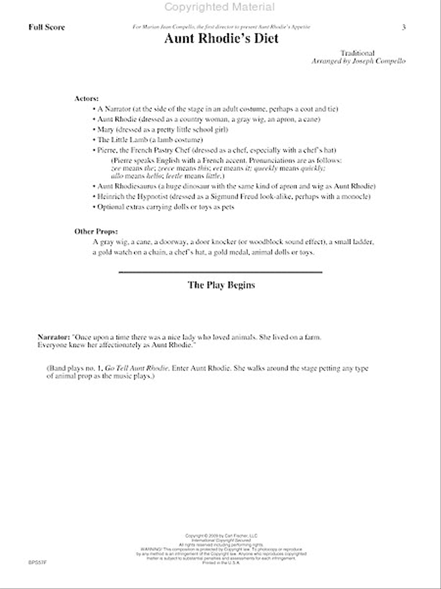 Aunt Rhodie's Diet Concert Band scores gallery preview page 4