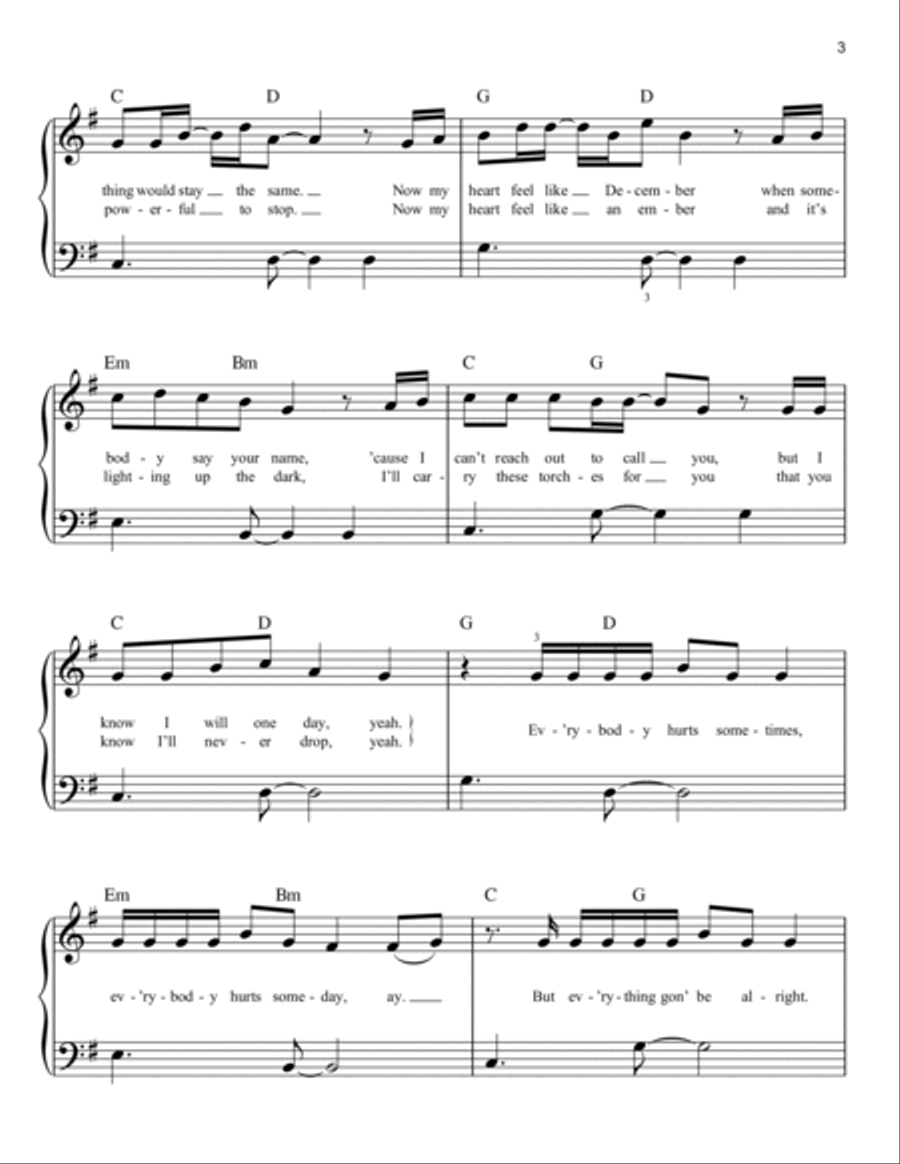 Memories Easy Piano scores gallery preview page 3