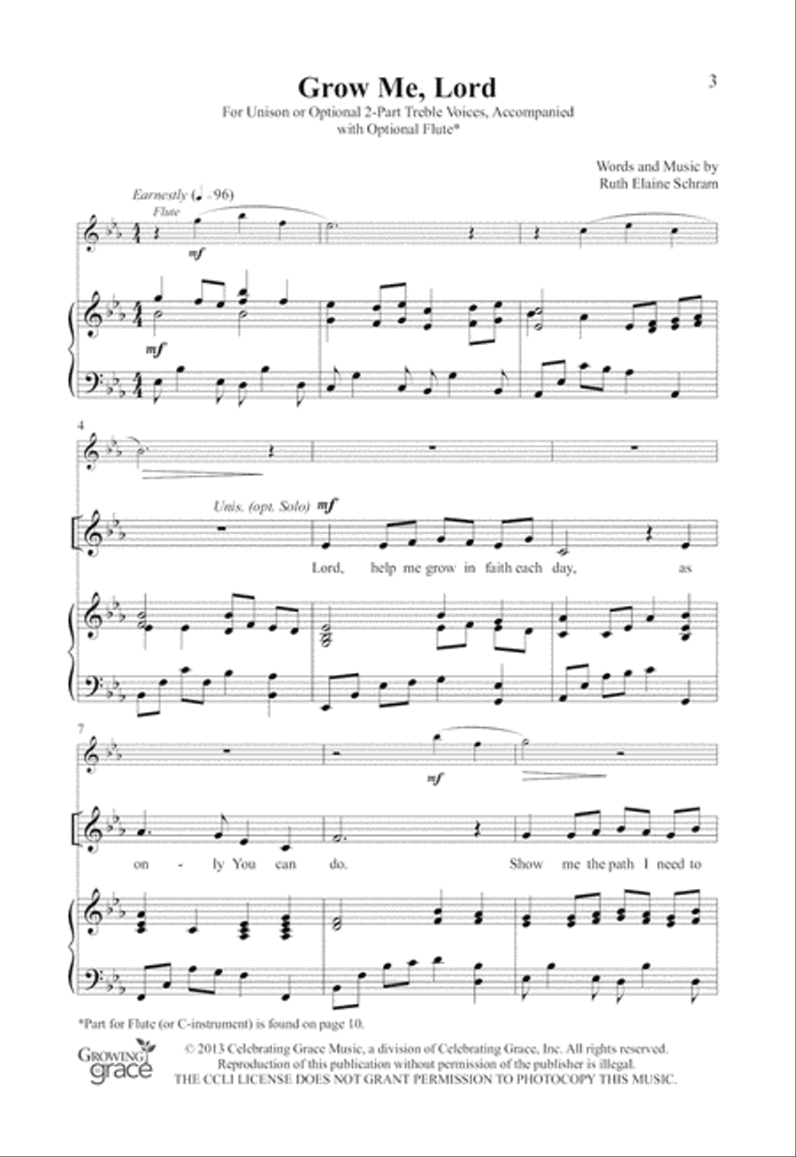 Grow Me, Lord Unison Choir scores gallery preview page 2