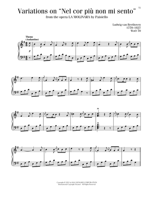 Six Variations On "Nel Cor Piu Non Mi Sento"