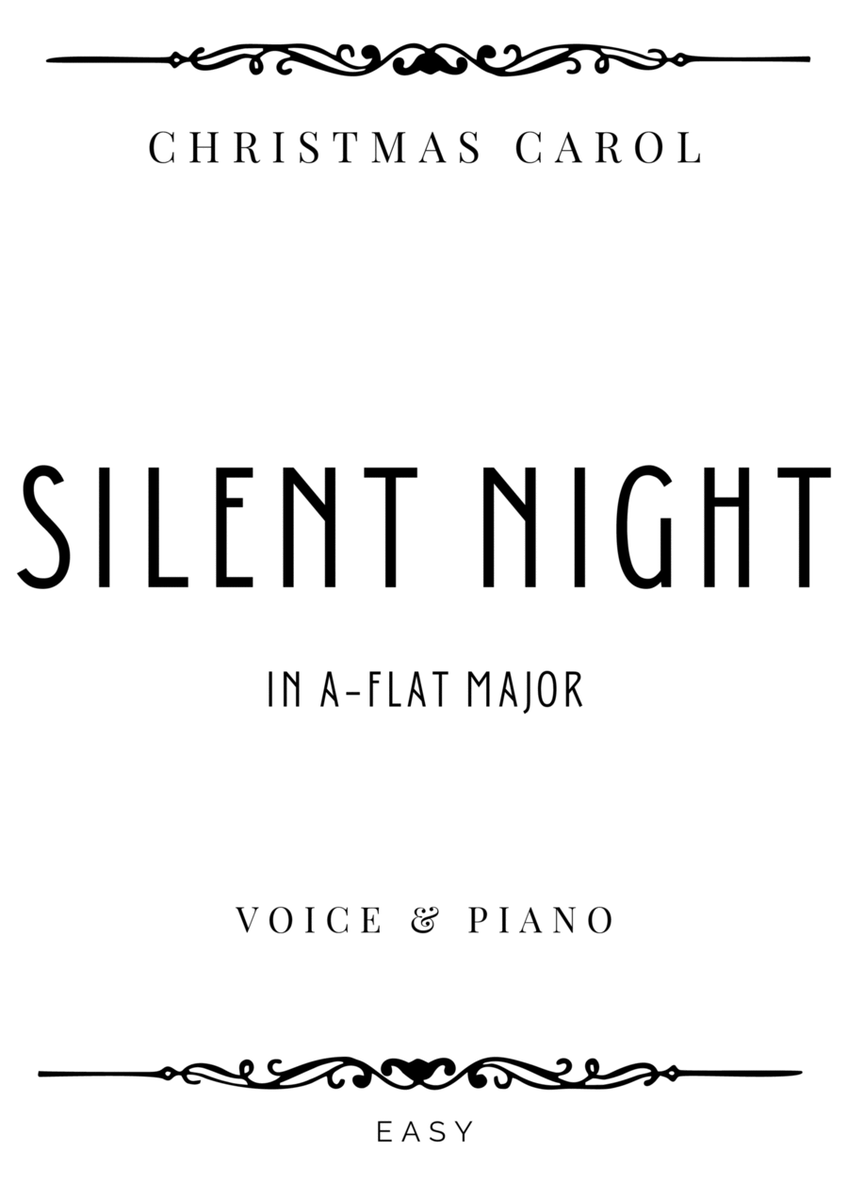 Gruber - Silent Night in A-Flat Major for Medium-Low Voice & Piano - Easy image number null