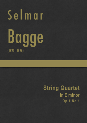 Book cover for Bagge - String Quartet in E minor, Op.1 No.1
