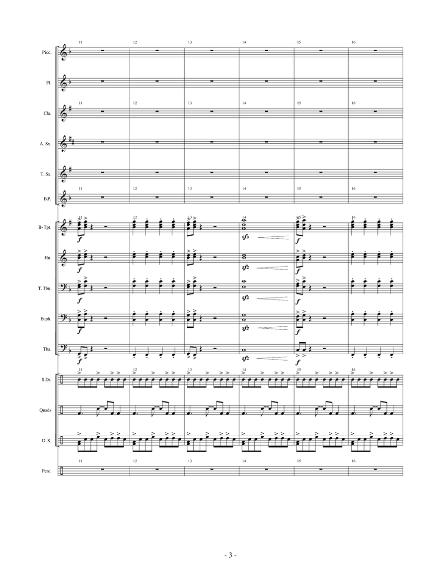 Medley of Malay Folk Tunes Concert Band scores gallery preview page 3