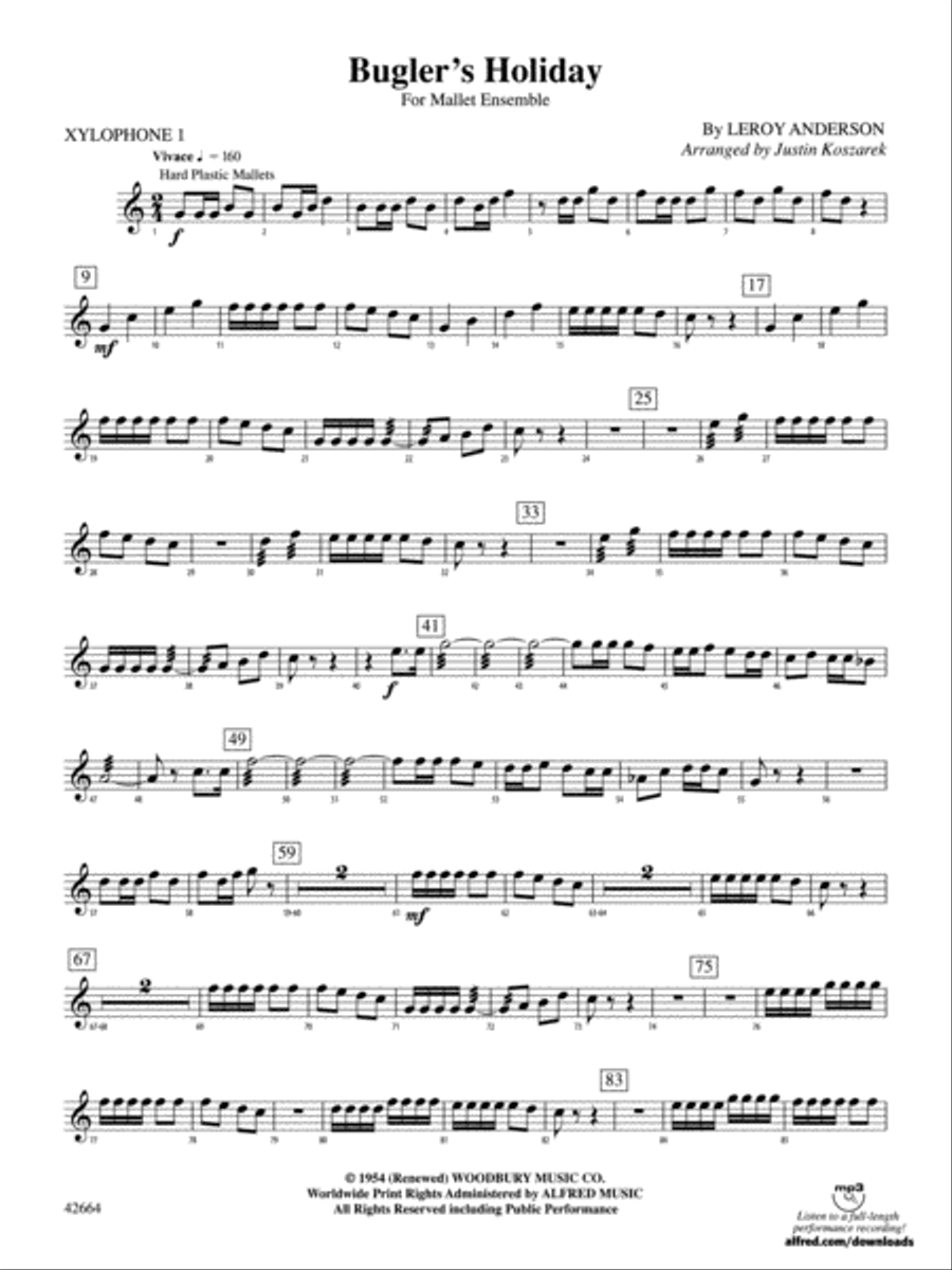 Bugler's Holiday: 1st Xylopohone Percussion Ensemble scores gallery preview page 1