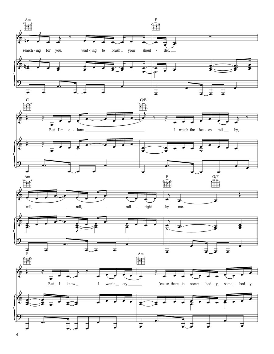 Somebody Somebody Piano, Vocal, Guitar scores gallery preview page 4