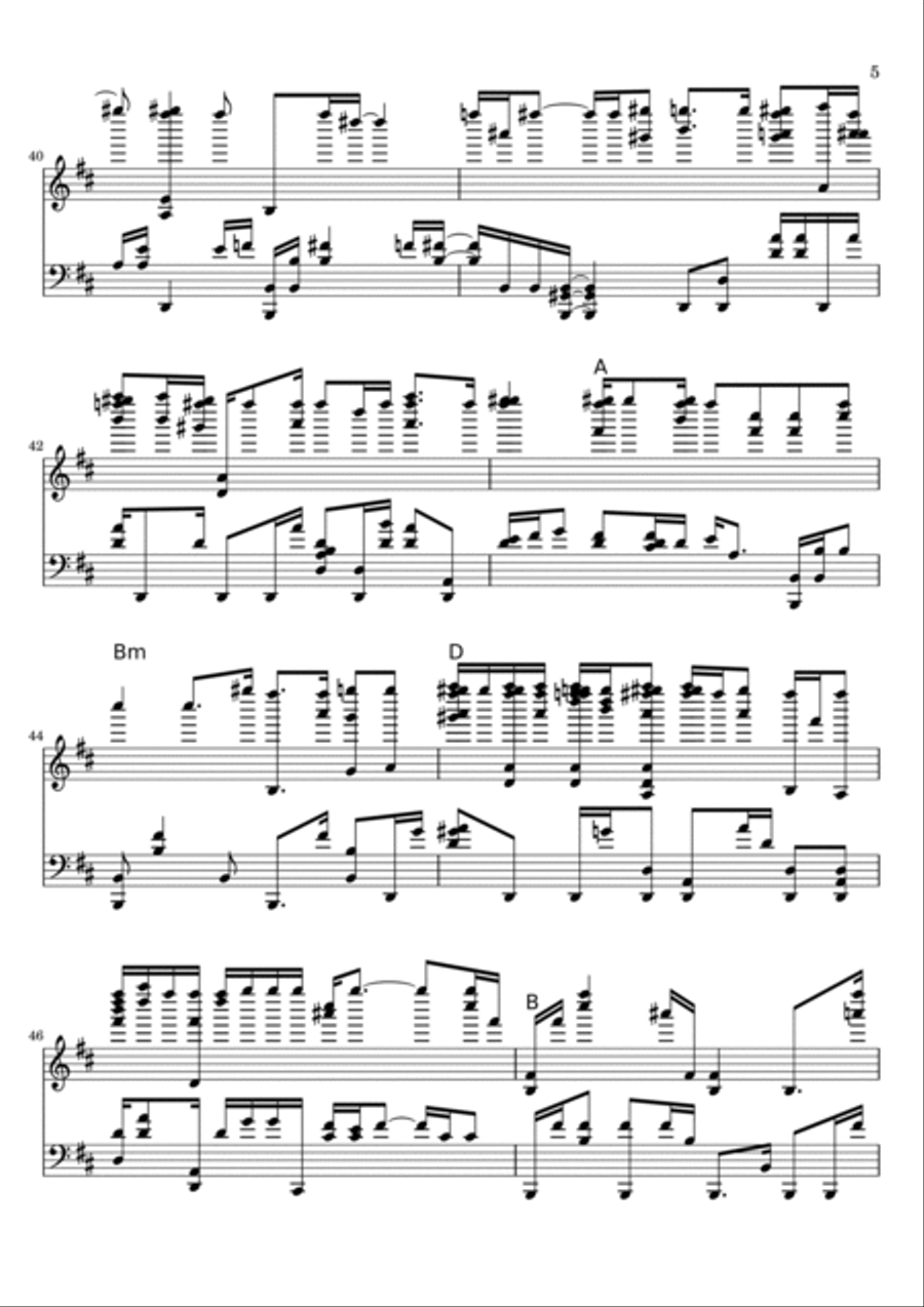 Hesretindeyem(I am in a sorrow) Piano Solo scores gallery preview page 5
