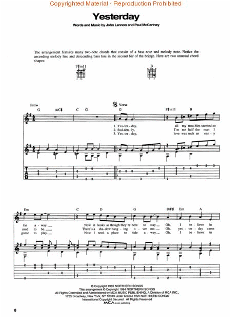 Fingerpicking Beatles Fingerpicking Beatles Electric Guitar scores gallery preview page 2
