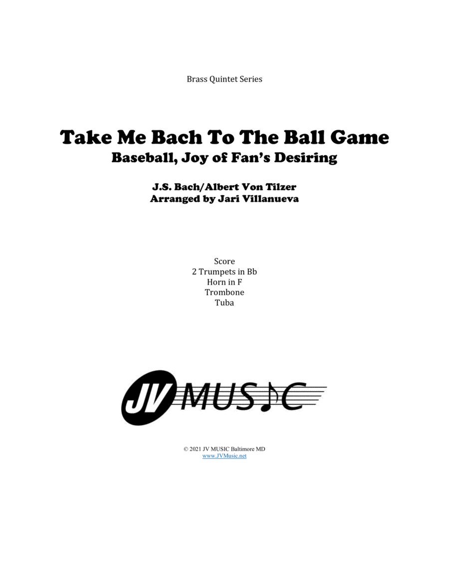 Take Me Bach To The Ball Game or Baseball, Joy of Man's Desiring for Brass Quintet Brass Quintet scores gallery preview page 1