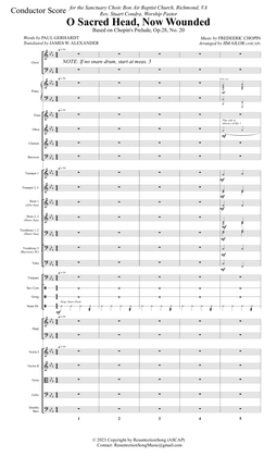 O Sacred Head, Now Wounded (Score)(SATB, Full Orchestra, Orch. Reduction for Organ) - Score Only
