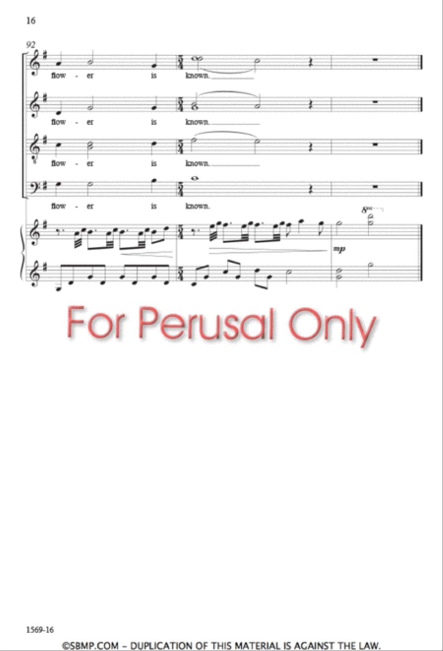 Melancholy Flower - SATB Octavo 4-Part scores gallery preview page 15