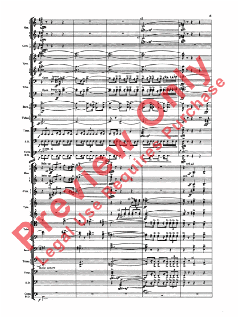 Symphony for Brass and Percussion (score only) Concert Band scores gallery preview page 18