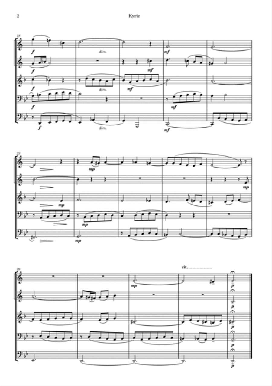 KYRIE - Gott Vater in Ewigkeit BWV 672 Brass Ensemble scores gallery preview page 2