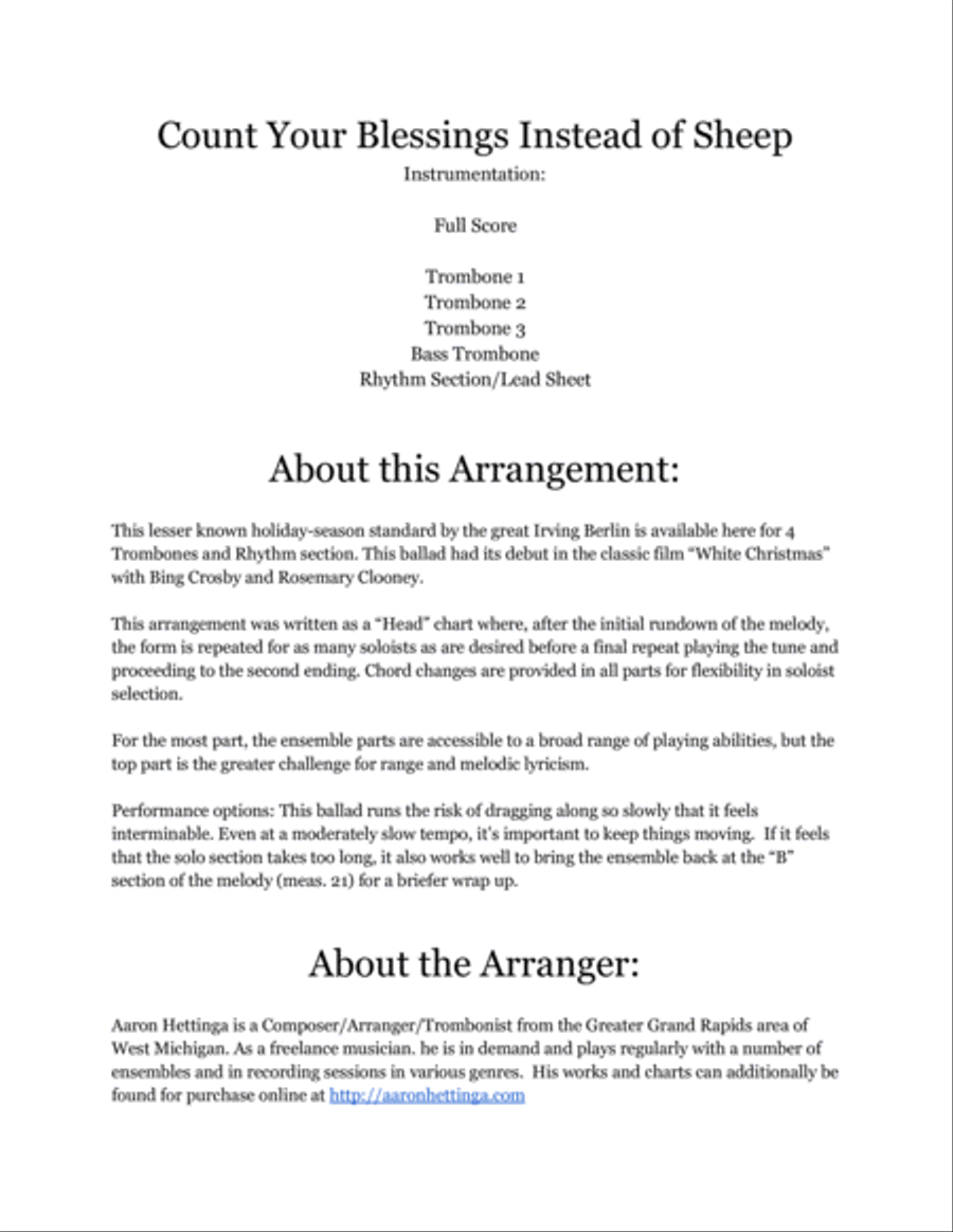 Count Your Blessings Instead Of Sheep Jazz Ensemble scores gallery preview page 2