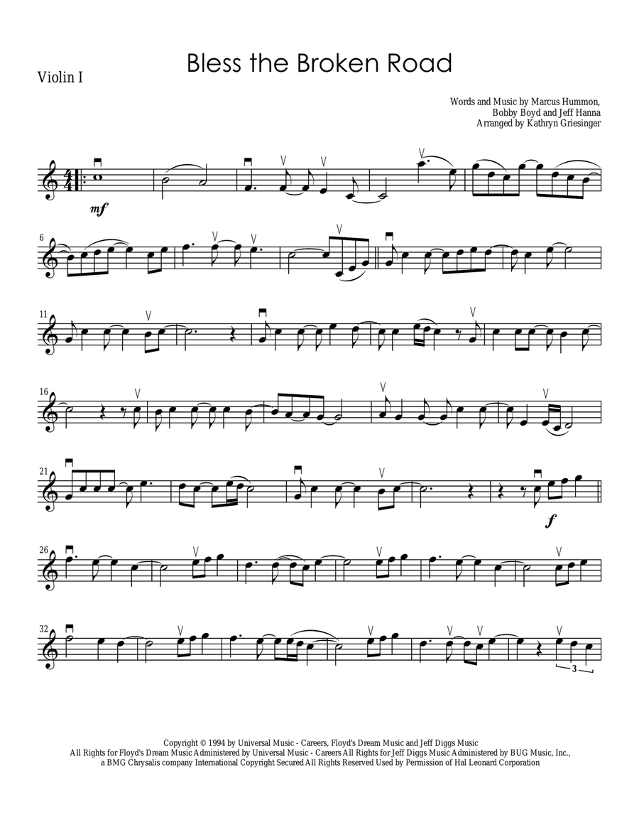 Bless The Broken Road String Quartet scores gallery preview page 1