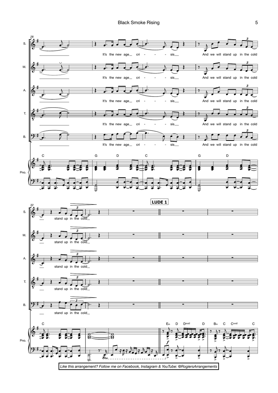Black Smoke Rising Choir scores gallery preview page 5