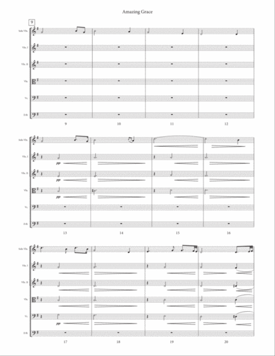 Amazing Grace String Orchestra scores gallery preview page 4
