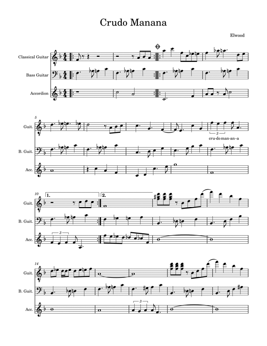 Crudo Manana String Duet scores gallery preview page 1