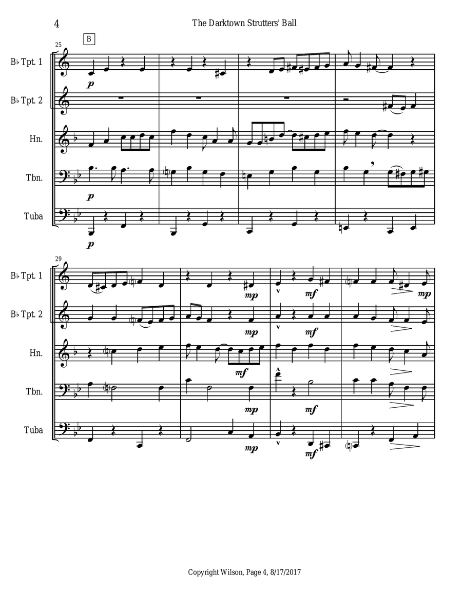 The Darktown Strutters' Ball Brass Quintet scores gallery preview page 4