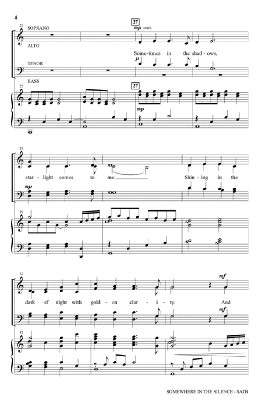 Somewhere In The Silence 4-Part scores gallery preview page 3