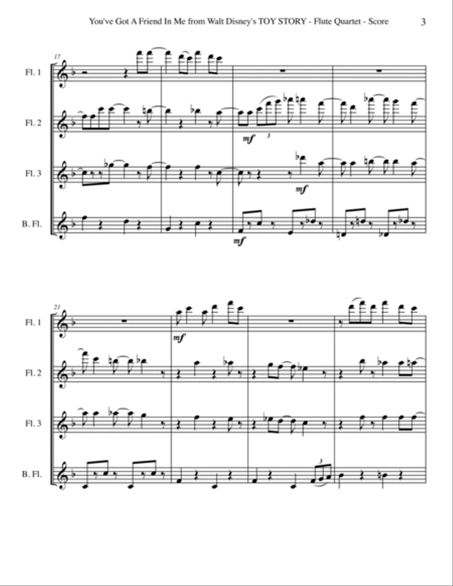 You've Got A Friend In Me Woodwind Quartet scores gallery preview page 3