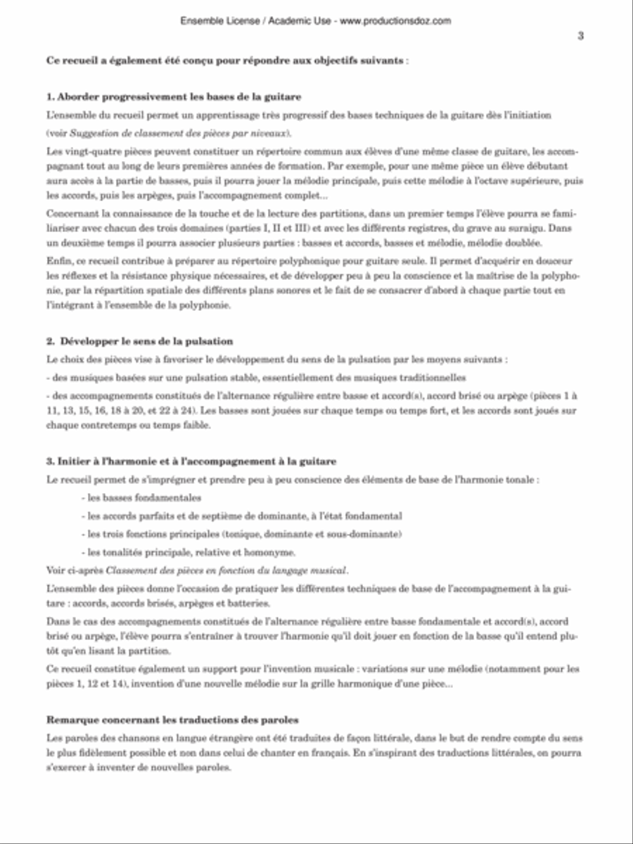 Répertoire de pratique collective pour les premières années de guitare Classical Guitar scores gallery preview page 3