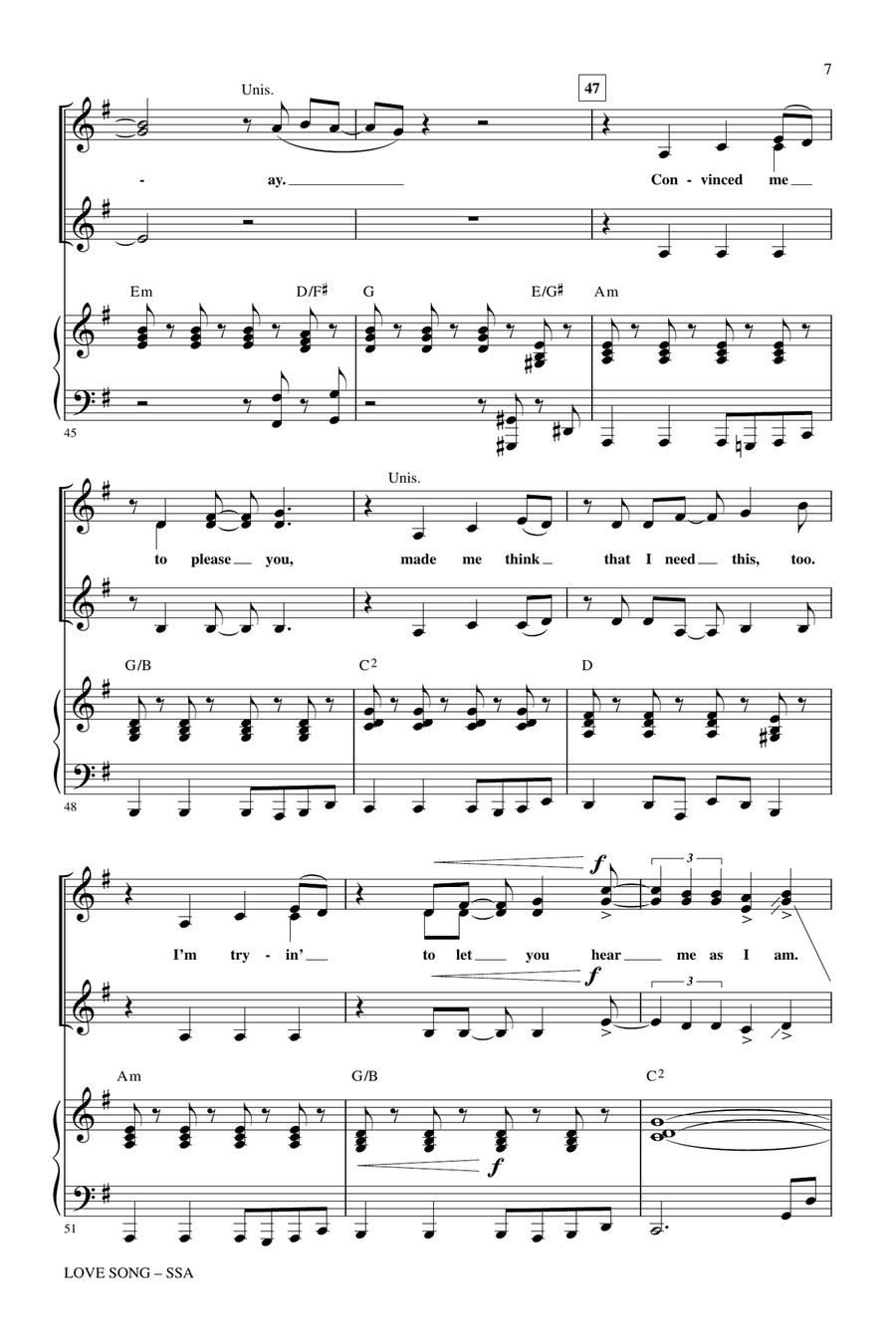 Love Song (arr. Mark Brymer) SSA scores gallery preview page 6