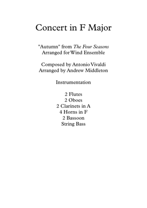 Book cover for "Autumn" from The Four Seasons arranged for Wind Ensemble