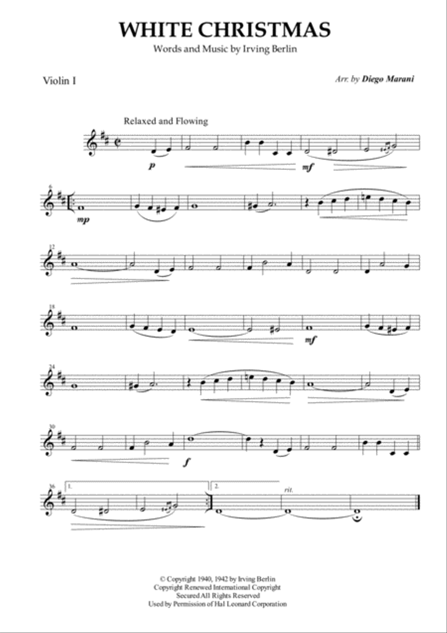 White Christmas String Quartet scores gallery preview page 1