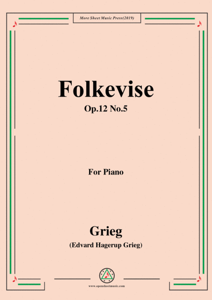 Grieg-Folkevise Op.12 No.5,for Piano
